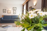 Wohnzimmer mit Blick auf Schlafsofa Wohnung Wonne